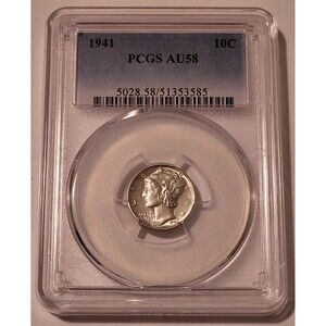 1941 Mercury Dime AU58 PCGS